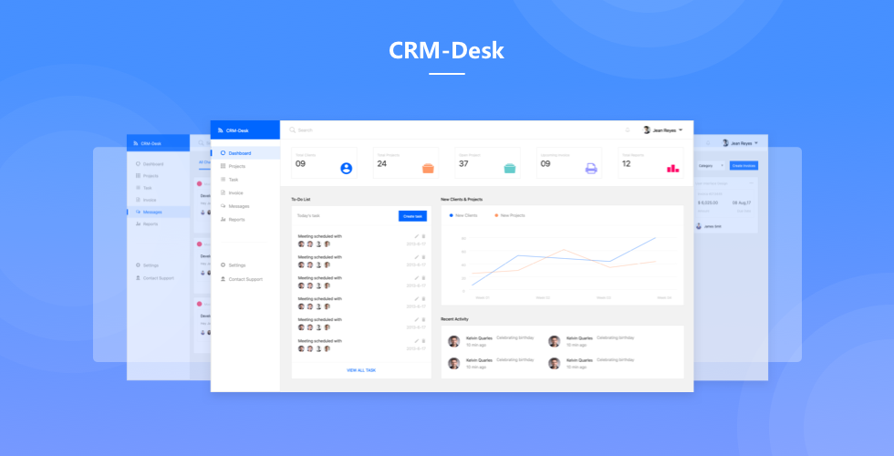 Mockplus Sample Design Dashboard Prototype Crm Desk