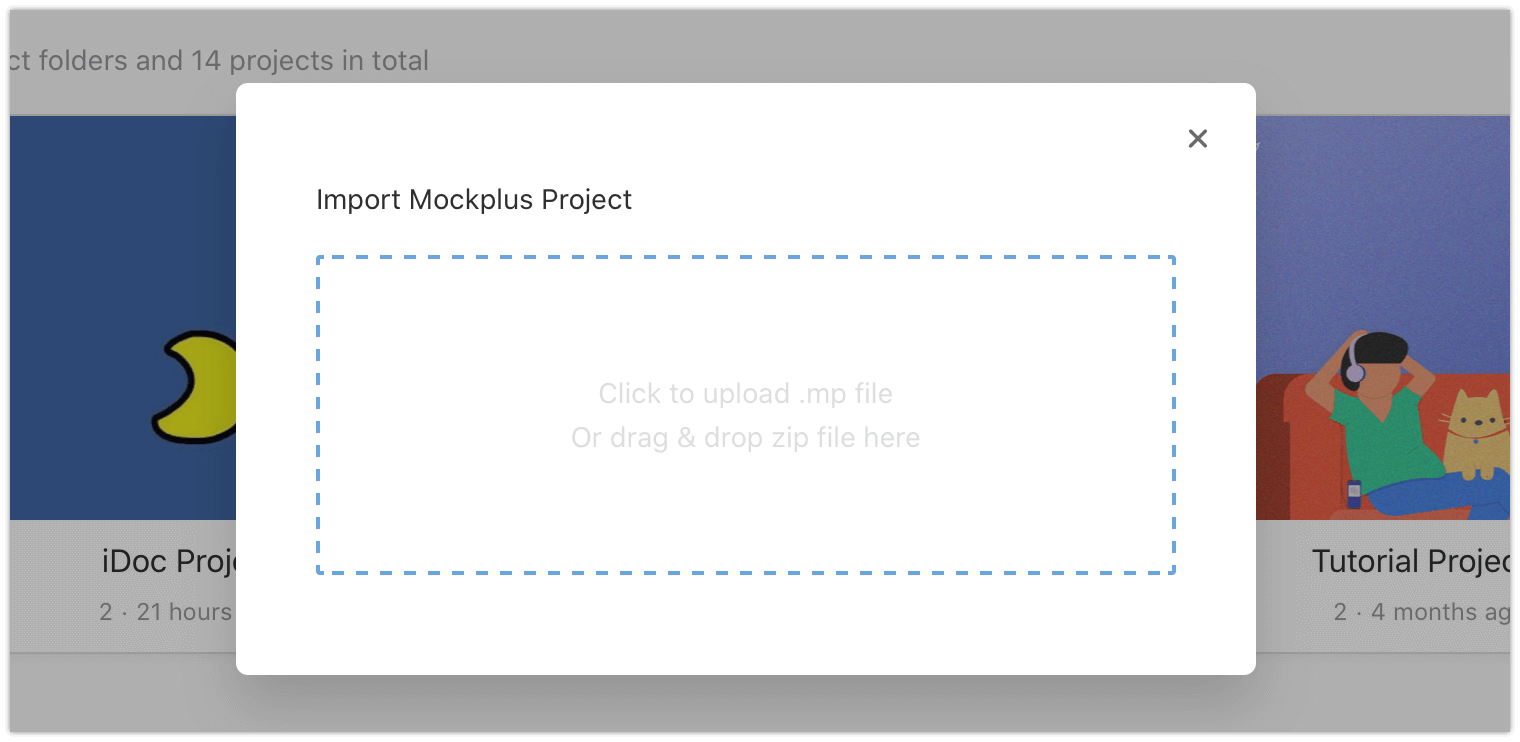 Upload Mockplus Prototypes Upload Mockplus Prototypes