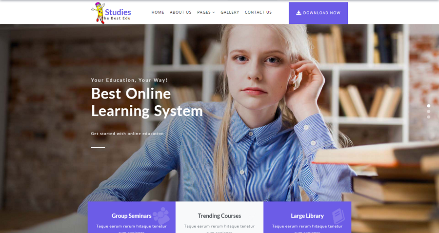 Studies Free Bootstrap Responsive Education Website Template