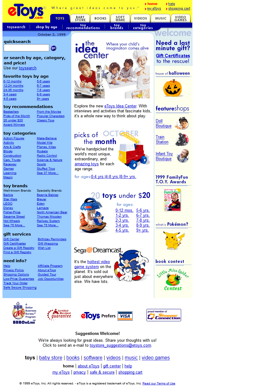 etoy website looked like in 1999