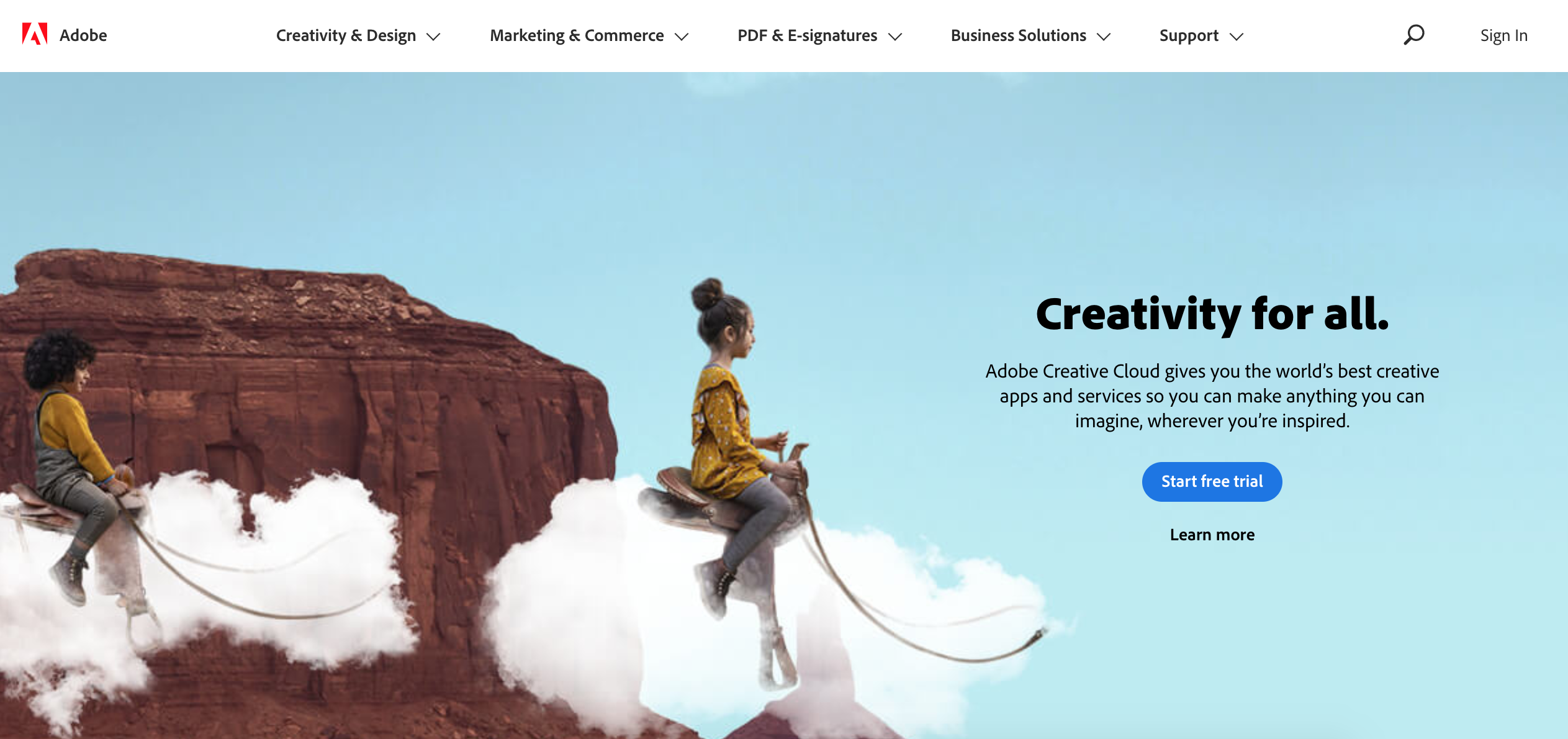 Adobe new website