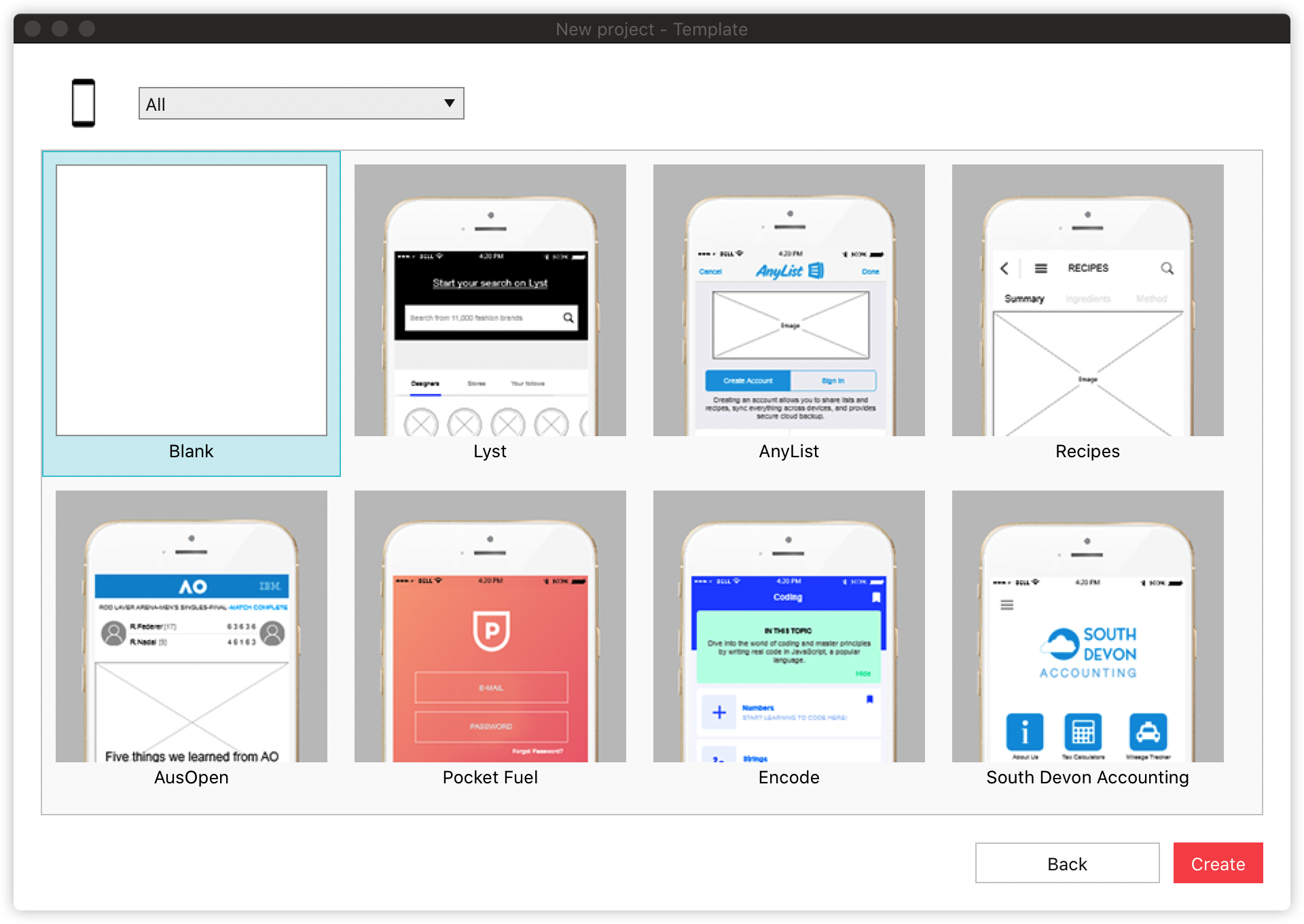 App Prototype Template Free