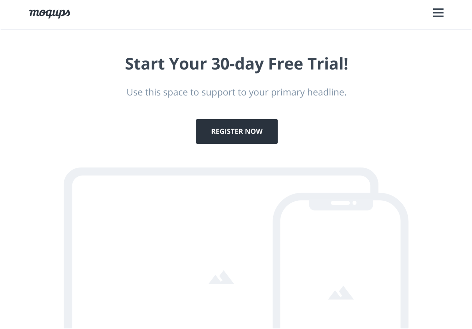 Free trial landing page template