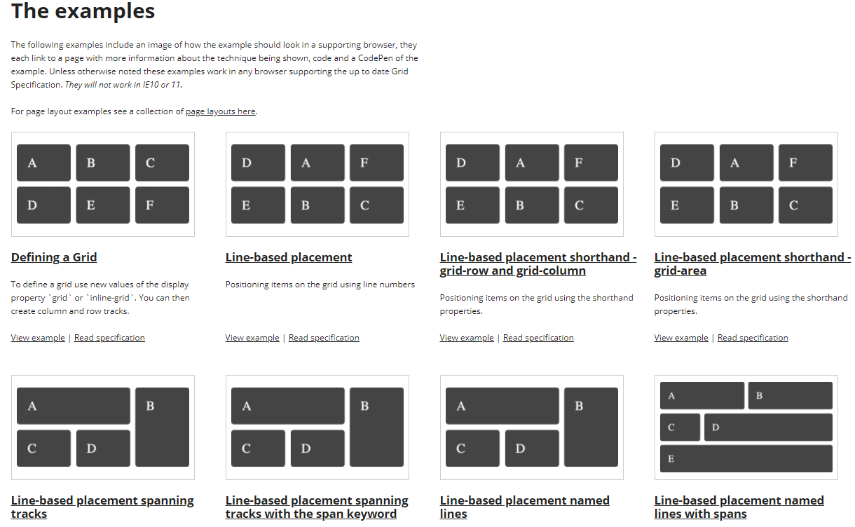 type and grid