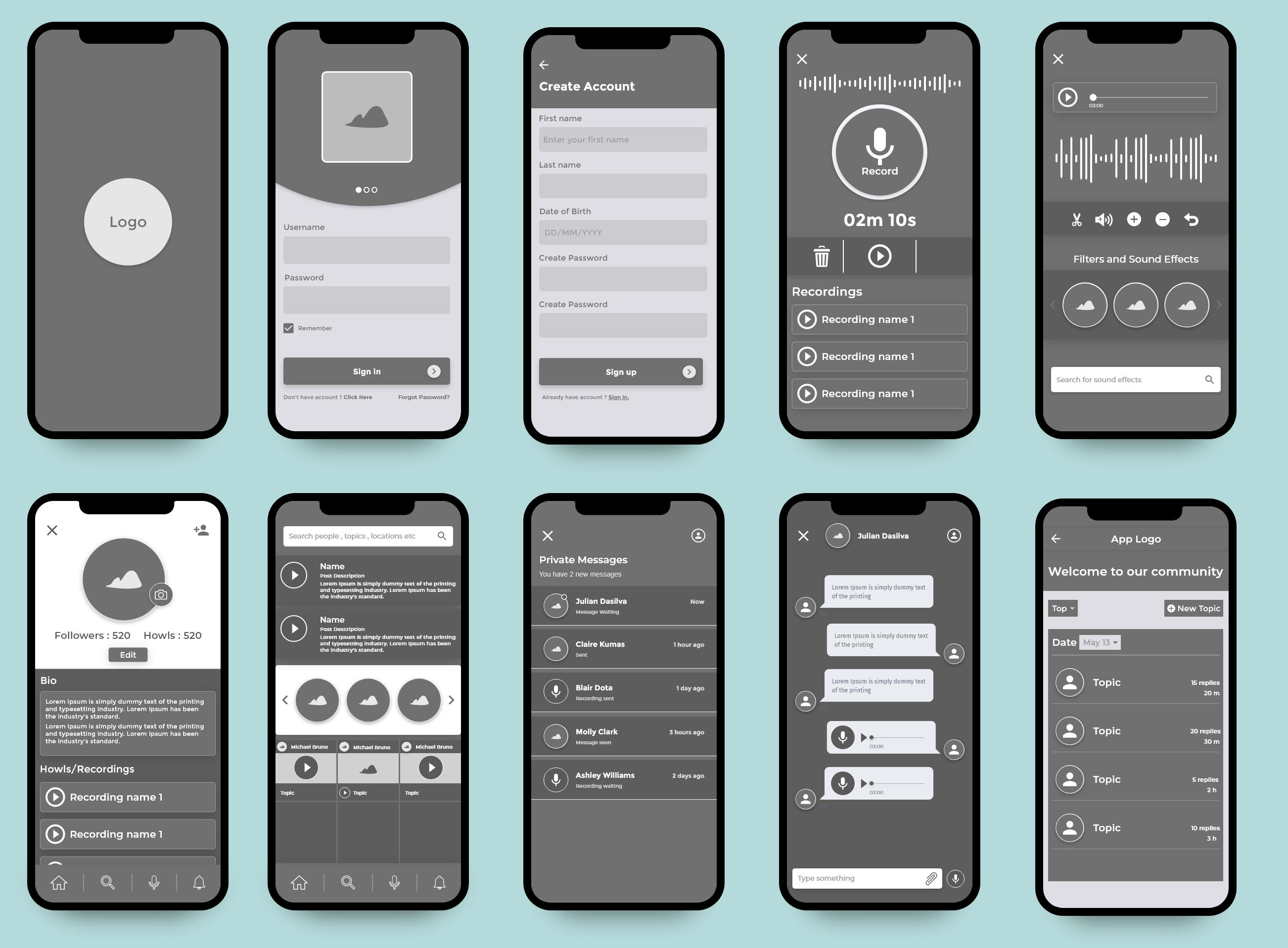 Android Wireframe Template