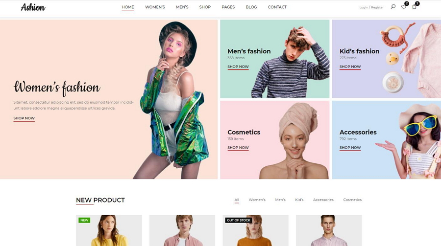 Ashion Free Bootstrap Template