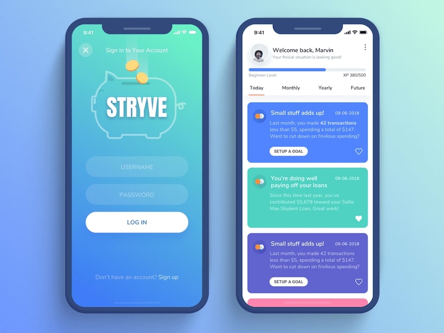 20 Fresh Inspirational Mobile UI Design Examples/Templates on Dribbble