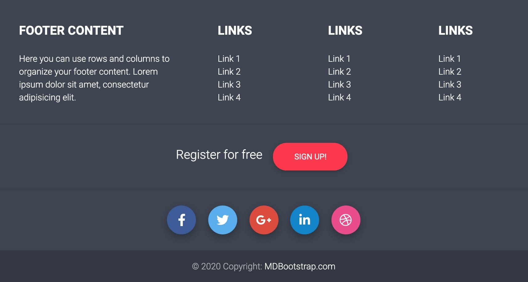 Footer Template Html Css Free Download  Printable Templates