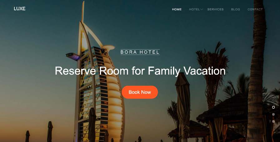 travel reservation website template