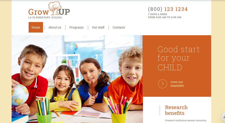 online education website template free