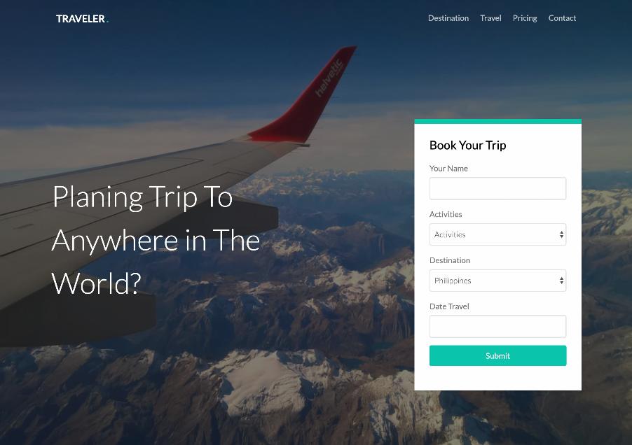 travel reservation website template