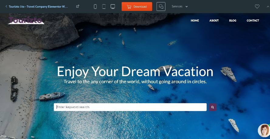 travelling website template free