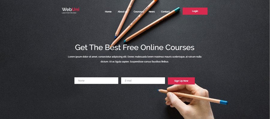 online education website template free