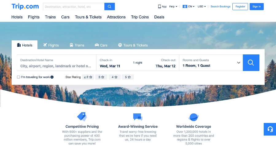 travel reservation website template