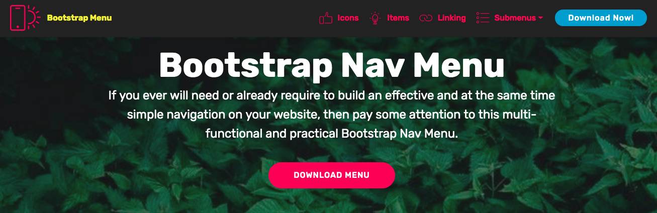 hamburger stack menu bootstrap