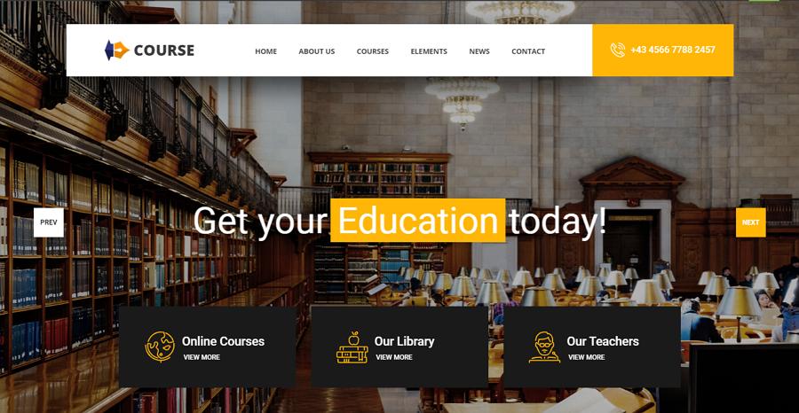 online education website template free