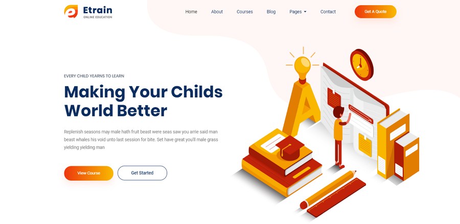 online education website template free