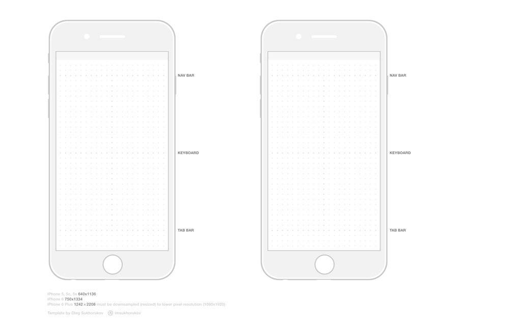 iphone app size template