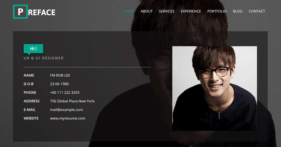 biography website template free download