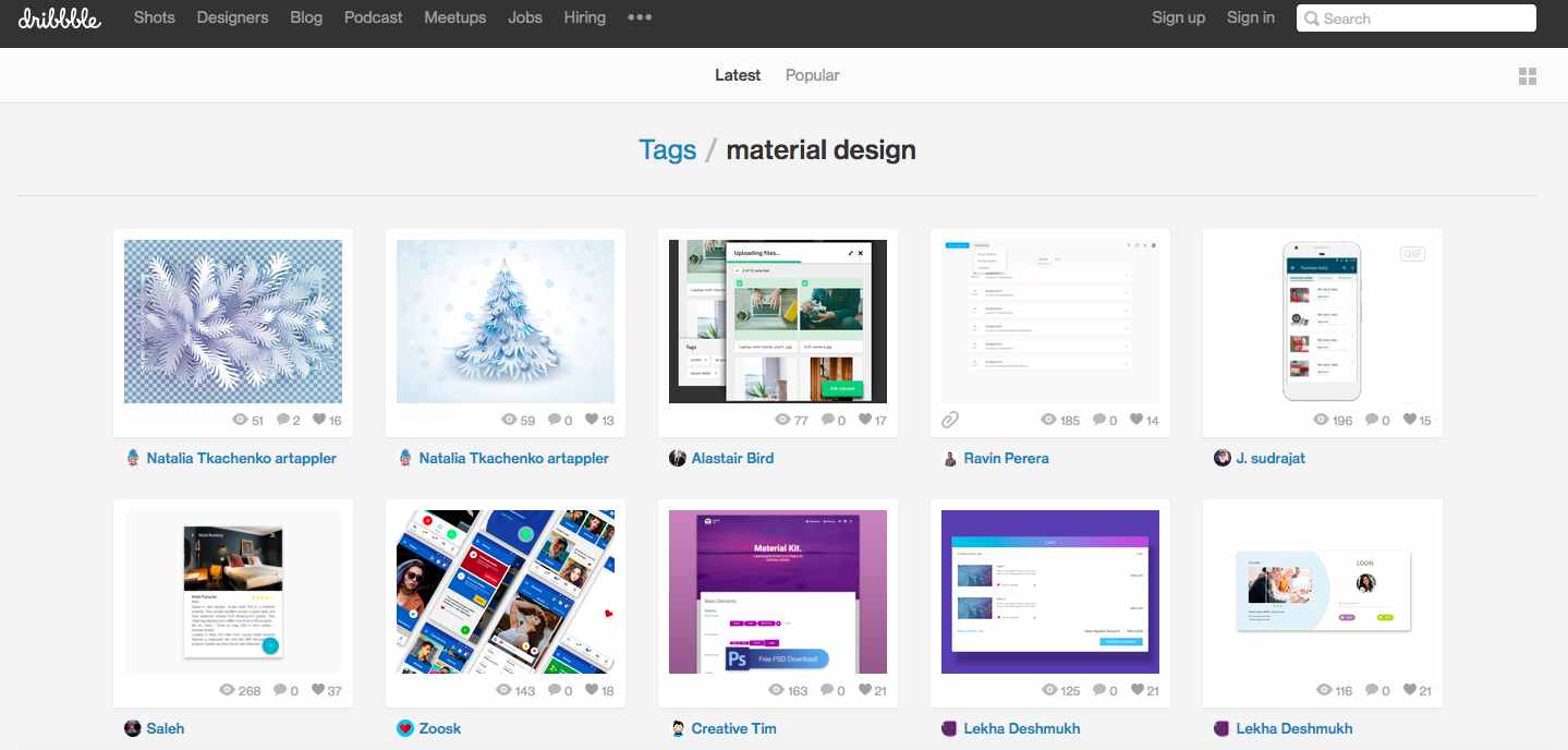 Material Design Website Examples