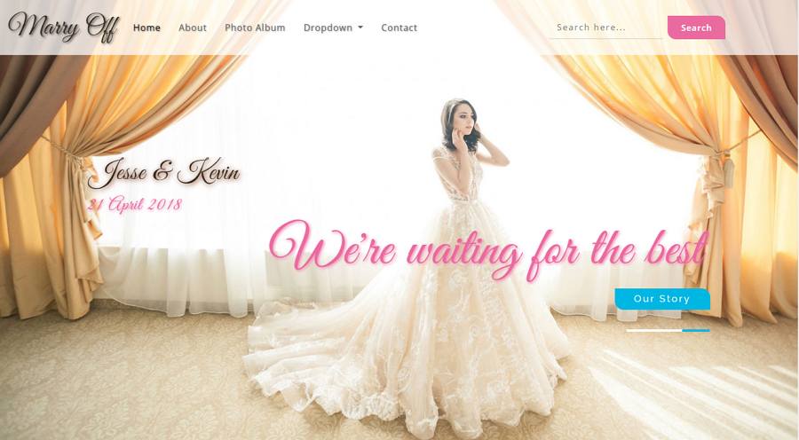 Free Marry Off Responsive Bootstrap Wedding Web Template