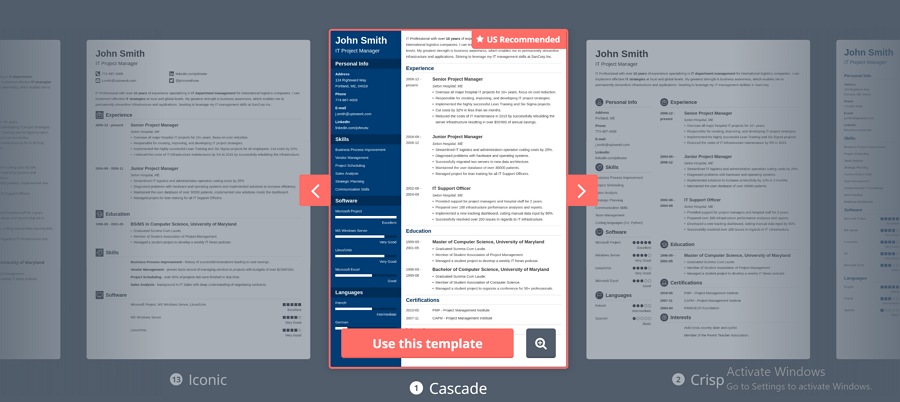 resume template for ui ux designer