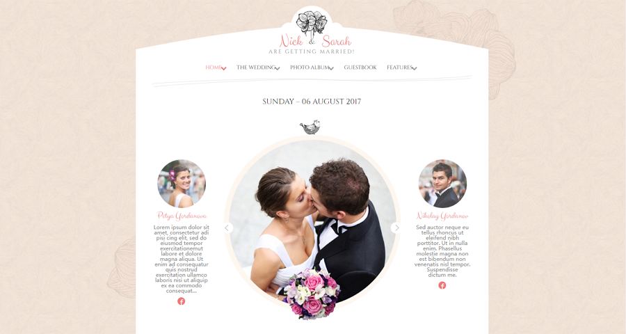 Responsive HTML5 Wedding Website Template