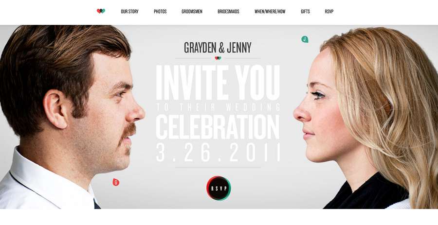 Grayden and Jenny Wedding Website Example
