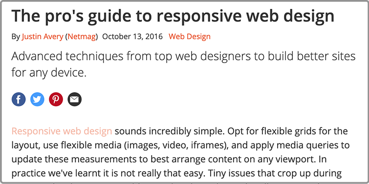 Pro guide to responsive web design