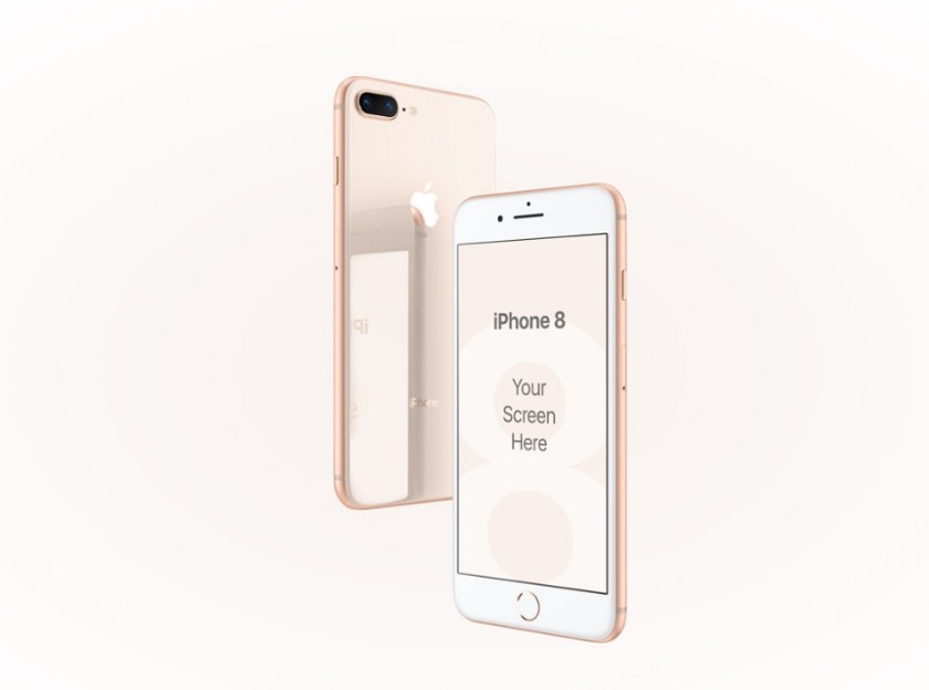 iPhone 8 Gold Mockup