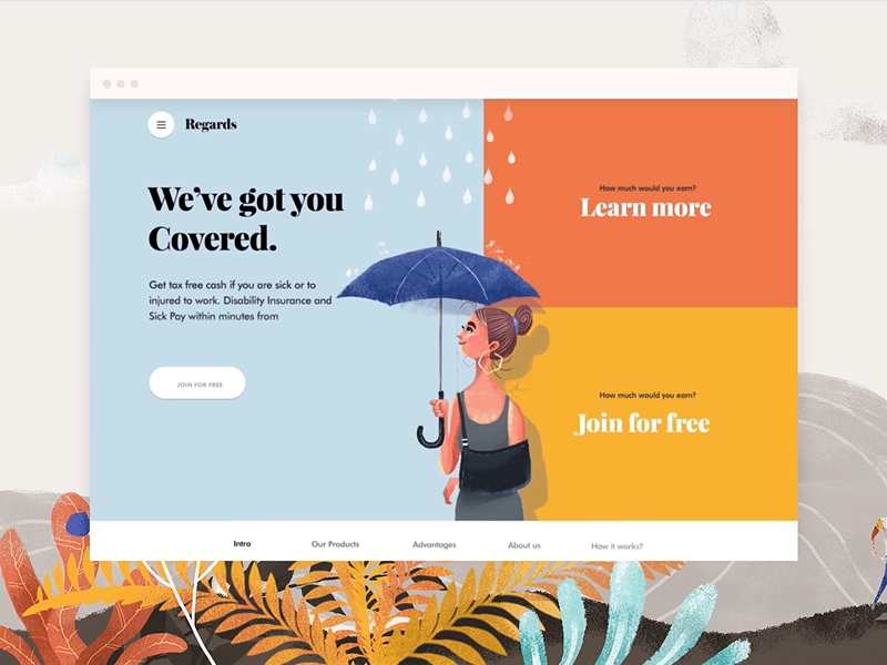 Landing page design example - Regards