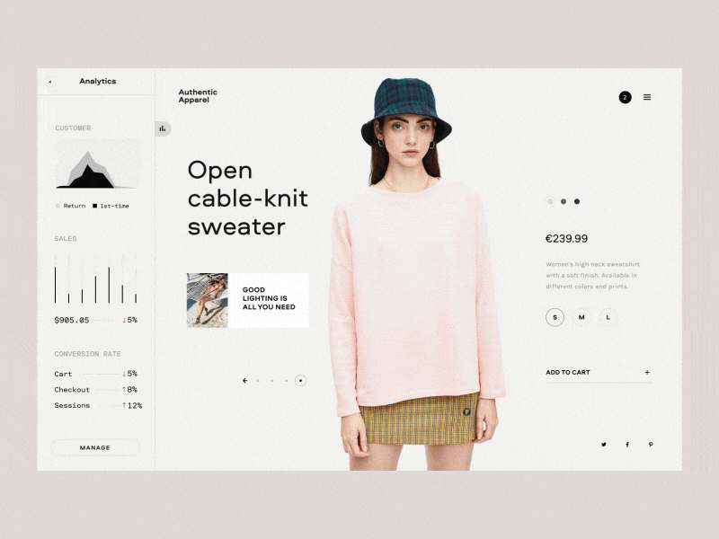 Landing page design example - eCommerce Analytics