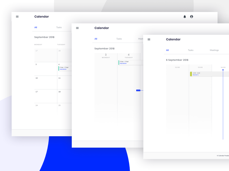 Web Calendar UI Sketch Resource