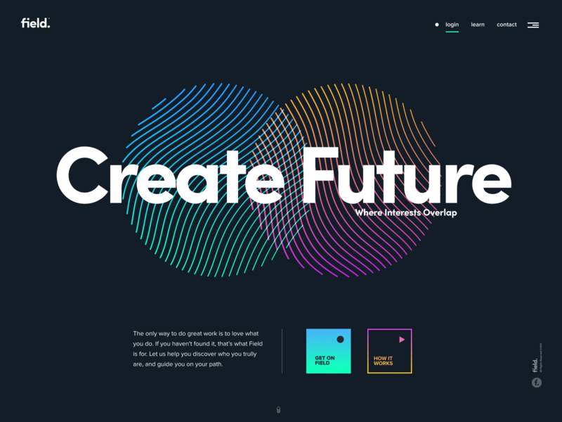 Landing page design example - field.