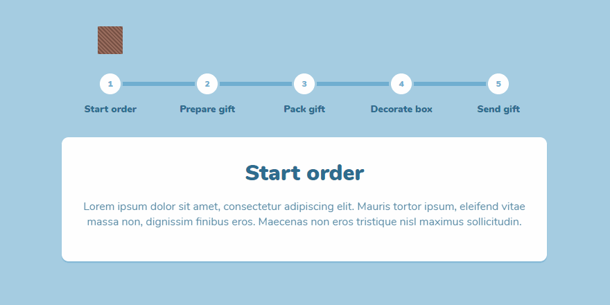Place an Order Progress Bar with Animation Steps