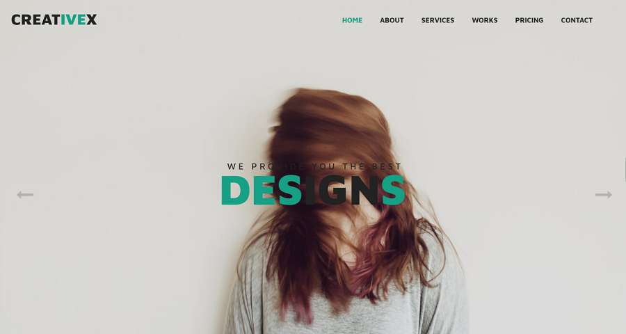 CreativeX – Creative Flat WebsiteTemplate with HTML, CSS, Bootstrap