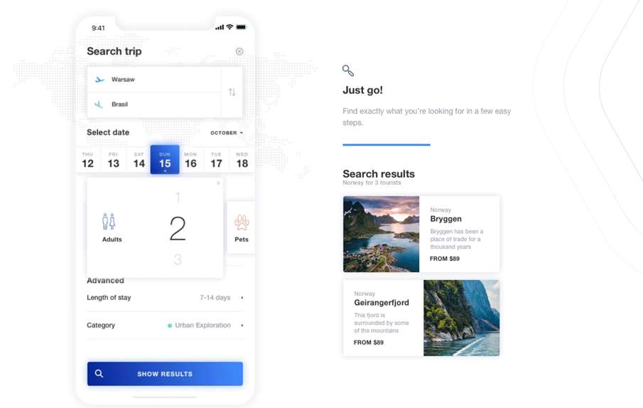 Travello App Concept - Plan a new travel adventure