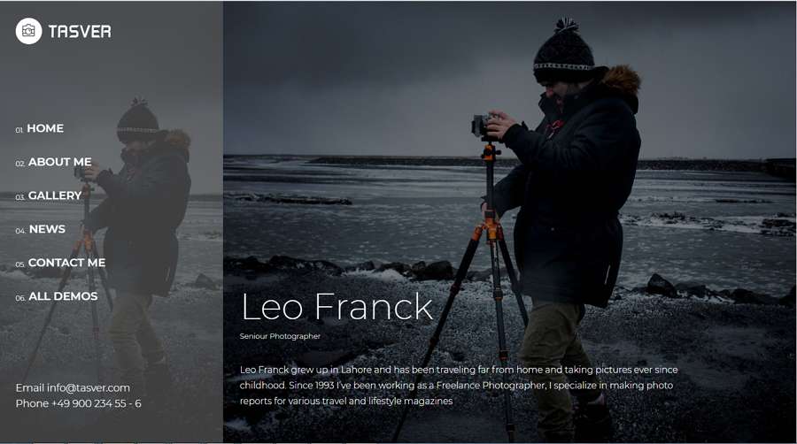Tasver Photography & Magazine Theme - Responsive black and white web template