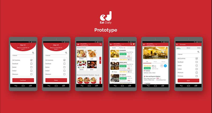 Eat Daily PROTOTYPE with Mockplus