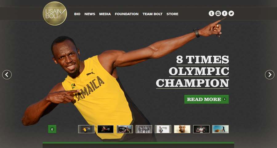 Usain Bolt Fullscreen Image Carousel