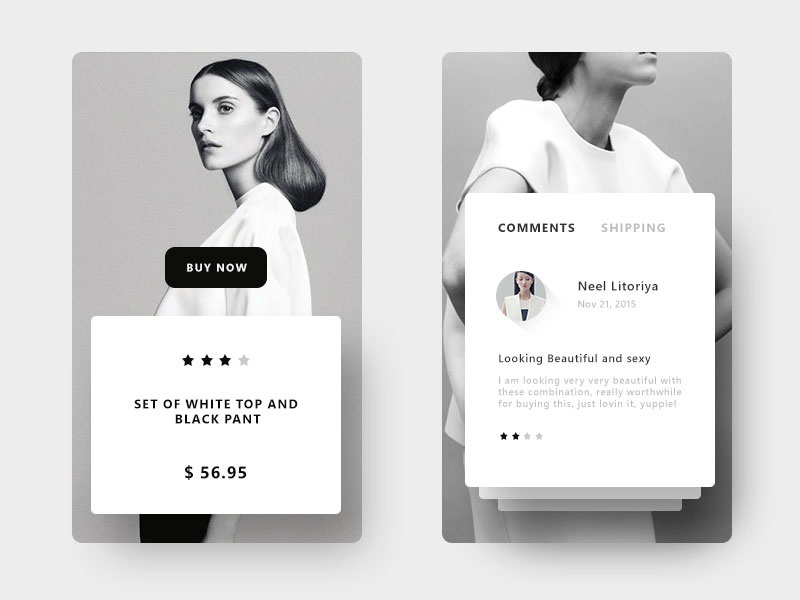 Product Display Mobile App Design