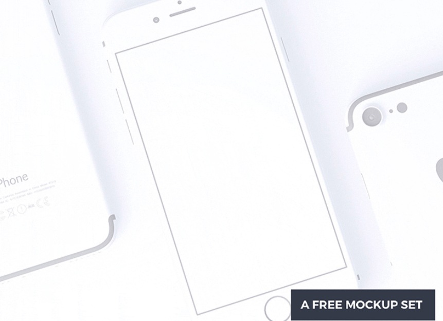 A set of free clay-look iPhone 7 mockups