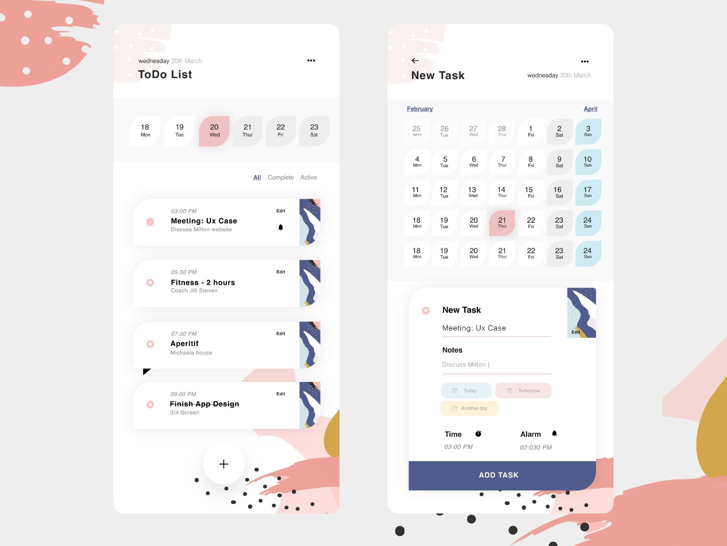 Free Design Materials 25 Great ToDo List App UI Designs For Your