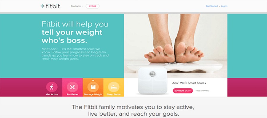 Flat web design - Fitbit 