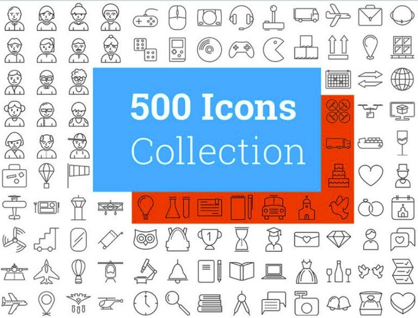 500 Modern Iconset Template