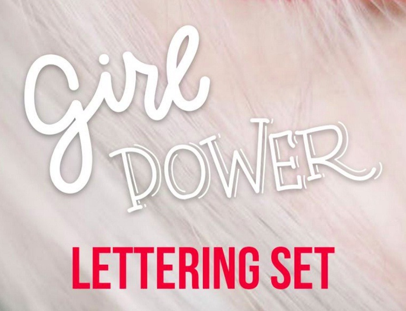 Girl power - lettering set Logo Template