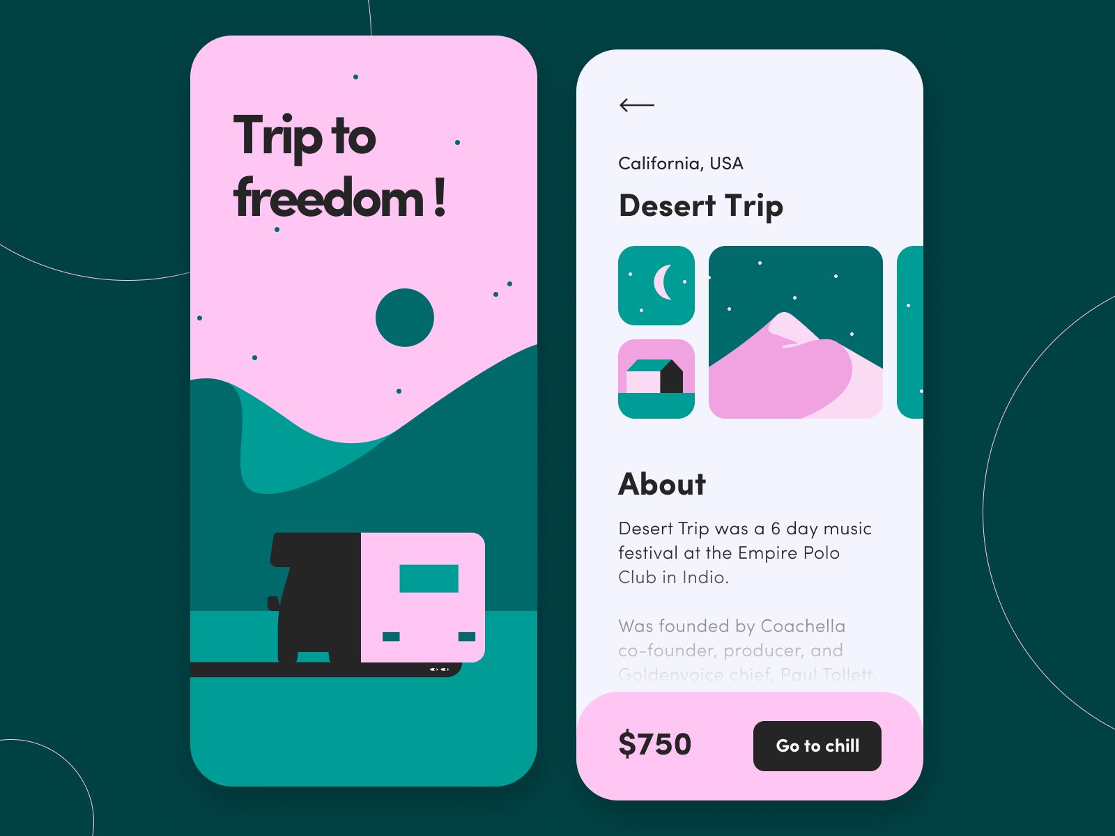 Desert Trip - Mobile App Concept