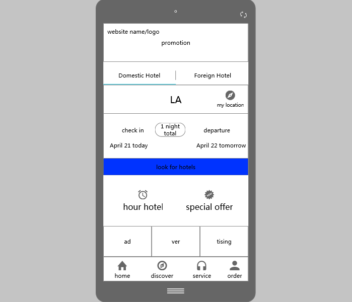 Hotel Booking App - Created with Mockplus