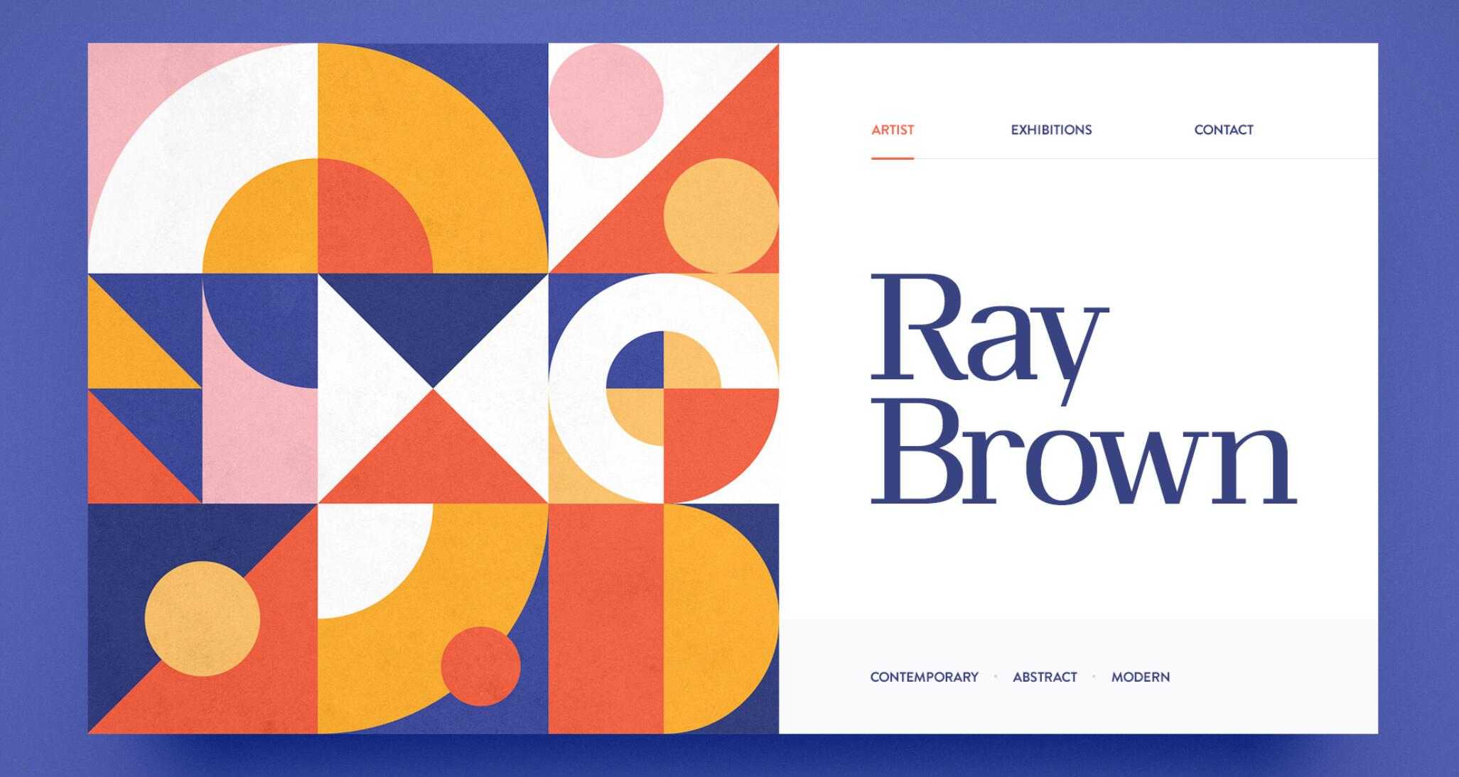 Website design inspiration – Ray Brown/ Contemporary Abstract Art