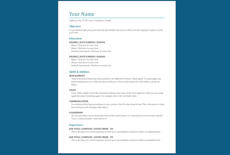 Make your resume look beautiful with a clear UI